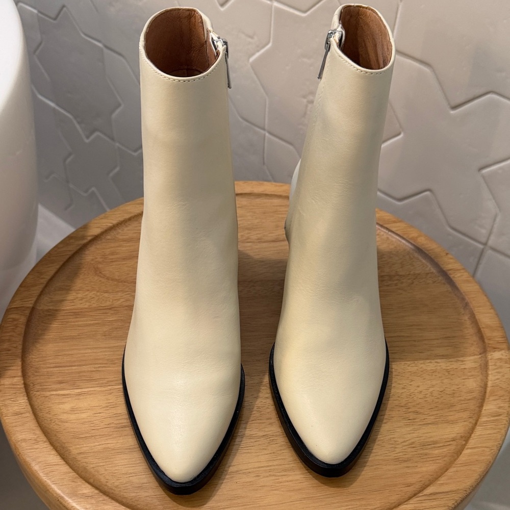 Madewell Cream Ankle Booties
